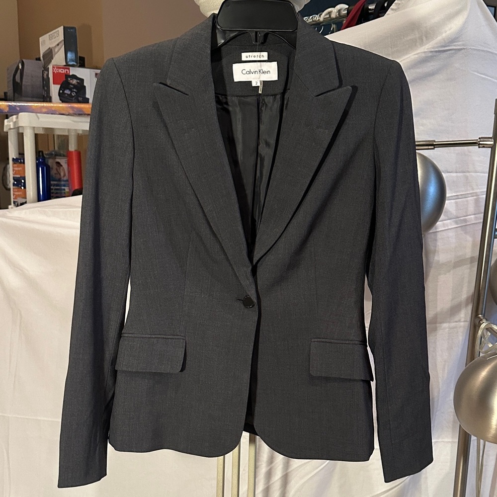 Calvin Klein Charcoal Jacket, Size 2